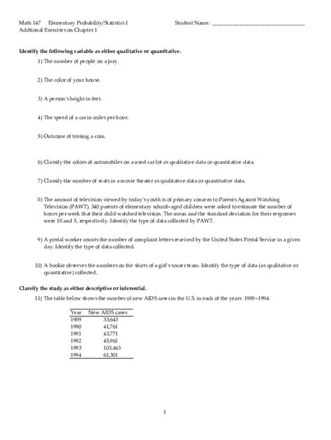 Identify the following variable as either qualitative or …