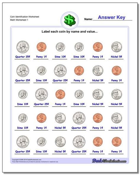 Identifying Coin Worksheets 2 Free Printables Your Therapy Source