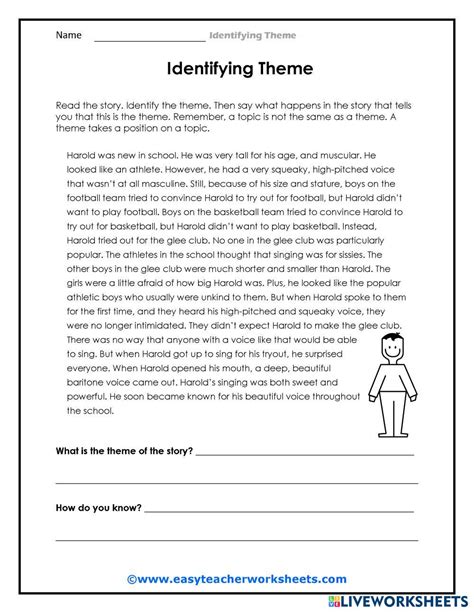 Identifying Theme Live Worksheets Worksheets Library