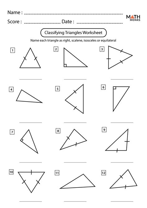 Identifying Triangles Worksheet Classifying Triangles