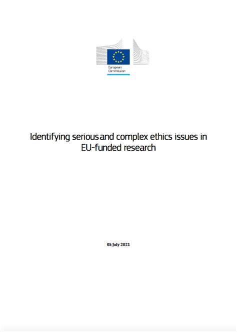 Identifying serious and complex ethics issues in EU …