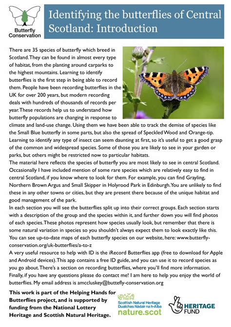 Identifying the butterflies of Central Scotland: Introduction