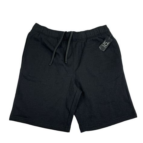 Ideology Mens Solid Fleece Drawstring Shorts Black XL