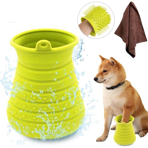 Idepet Dog Paw Cleaner Cup with Towel Pet Foot Washer Protable Dog …