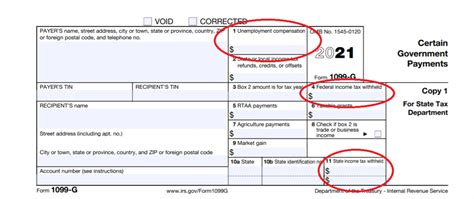 The information on the 1099-G tax form is provided as follows: Box 1: Unemployment Compensation - This box includes the dollar amount paid in benefits to you during the calendar year. Box 2: Adjustments - This box includes cash payments and income tax refunds used to pay back overpaid benefits. Box 4: Federal Income Tax Withheld - This …. 