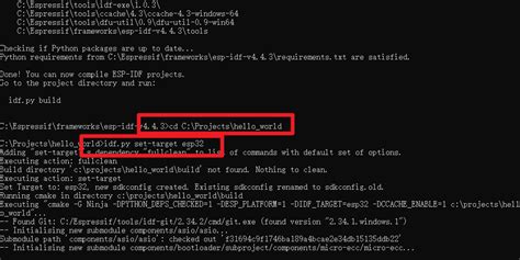Idf py. py set-target esp32c2 # or esp32, esp32s3, etc. py monitor --help. py, which flashes the tar...