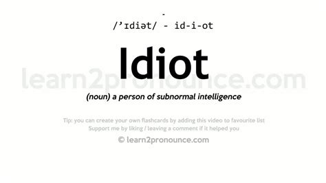 Idiot definition of idiot by Medical dictionary