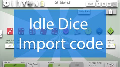 Idle dice import code. here's the like to the doc MUST BE A GMAIL ACCOUNT TO ACCESS NO SCHOOL EMAILS thank youhttps://docs.google.com/document/d/1c6VlZq5MuvcH7H-eaX2eulft00E3g305Eu... 