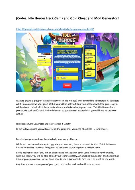 Idle heroes pc hack.  Download Idle Heroes Mod Hack &ndash; Battle between heroes and mons...