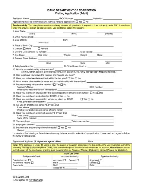 Idoc visitation application online.  Below you will find excerpts of ou...