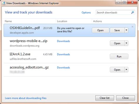 Ie download manager