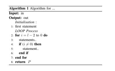 Ieee algorithm format latex.  This document describes the most common article elements and...