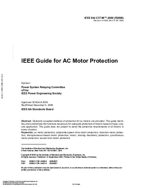 Ieee guide for ac motor protection. - Canon pixma mp500 drucker service und reparaturanleitung.