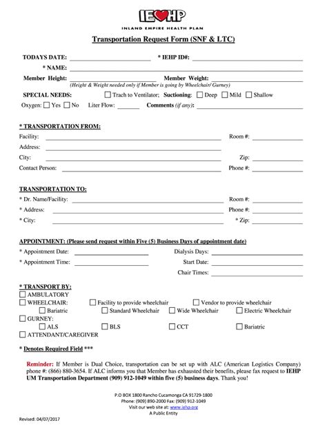 Request Online Form Effective June 1, 2018, IEHP transitioned our ambulatory Members who utilize Non-Medical Transportation (NMT) services to bus passes. Due to this transition, you may see an increase in requests for the PCS form. As a reminder, IEHP implemented the online PCS Form to determine the appropriate level of Non - Emergency. 