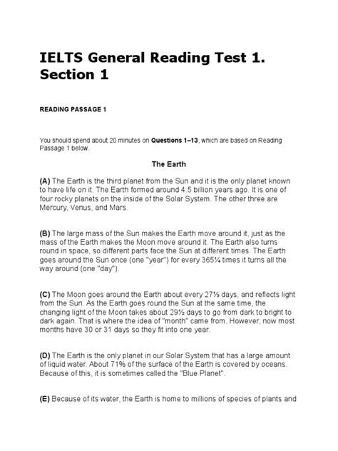 Ielts general reading practice test 1 an example exam for. - Manuale d'uso soluzione di centricità 10.