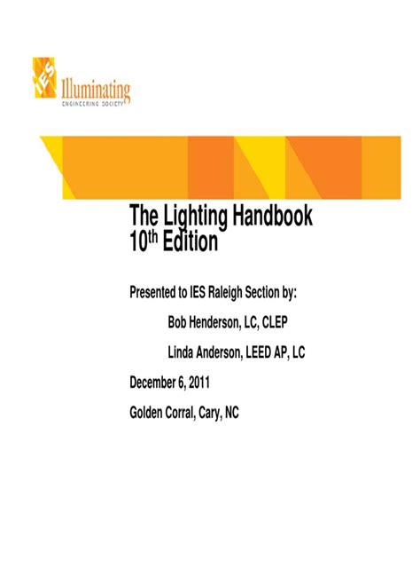 Ies lighting handbook 10th edition free download. - De dandy, of, de overschrijding van het alledaagse.