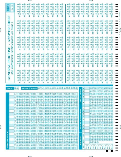 If— Free Printable Scantron Sheets - Apr 2024