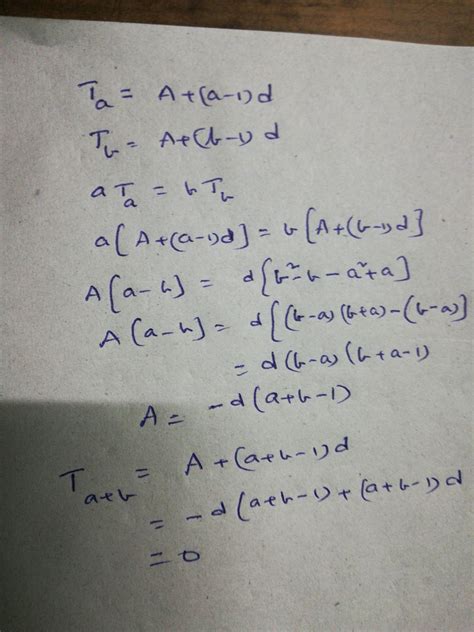 If a times the ath term of an ap is equal to b times the bth term, …