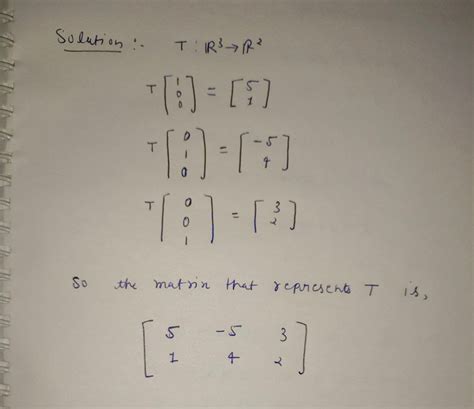 Solution I must show that any element of W can be written as a linear combination of T(v i). Towards that end take w 2 W.SinceT is surjective there exists v 2 V such that w = T(v). Since v i span V there exists ↵ i such that Xn i=1 ↵ iv i = v. Since T is linear T(Xn i=1 ↵ iv i)= Xn i=1 ↵ iT(v i), hence w is a linear combination of T(v i .... 