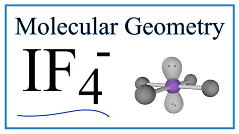 The electron pair geometry of IF4- is trigonal bipyramidal, the molecular geometry is seesaw, the hybrid orbitals present on the central atom are sp3d, and the molecule is polar. Explanation: i. The electron pair geometry surrounding an atom is determined by the number of electron groups (bonding or lone pairs) around that atom. To determine .... 