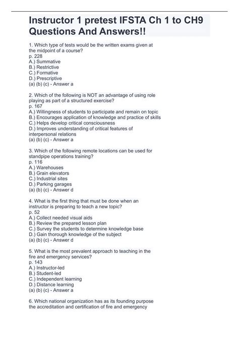 Ifsta instructor 1 quizlet. ) Restrictive C.  Quizlet has study tools to help you ...