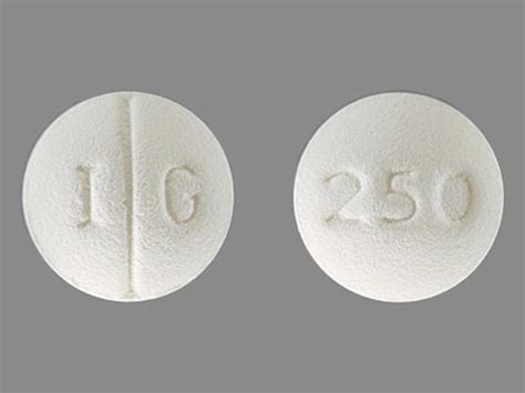 2 Pill ROUND Imprint I G 250. exelan pharmaceuticals inc. es