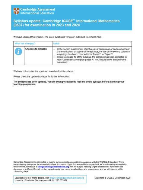 Igcse 0607 syllabus.  The latest syllabus is version 3, published February 2024.  Syll...