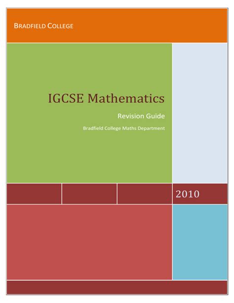 Igcse mathematics revision guide bradfield college. - Studien über die entomostrakenfauna des neusiedler sees.