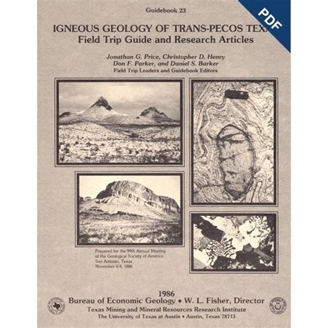 Igneous geology of trans pecos texas field trip guide and. - Derby owners club world edition guide.