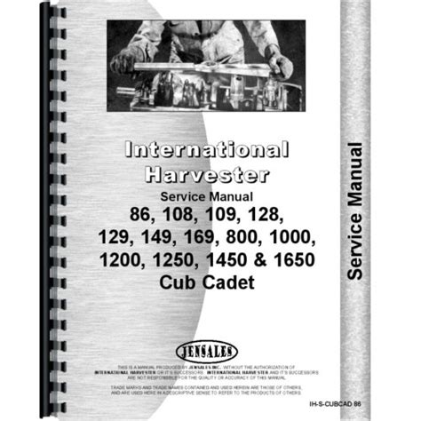 Ih 1450 cub cadet service manual. - Mercedes benz tractor engine english manual.