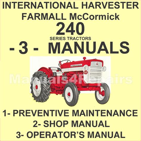 Ih farmall mccormick 240 tractor shop maintenance owners manual 3 manuals set. - Es blüht halt die liebe am schönsten in wien.