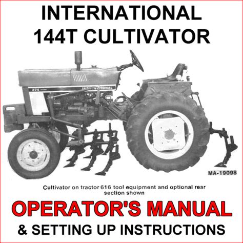 Ih international 144t cultivator operators owner instruction manual. - Direccion y gestion de recursos humanos.