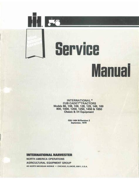 Ih international 86 108 109 128 129 149 169 service manual. - Power pro lawn riding mower manual.