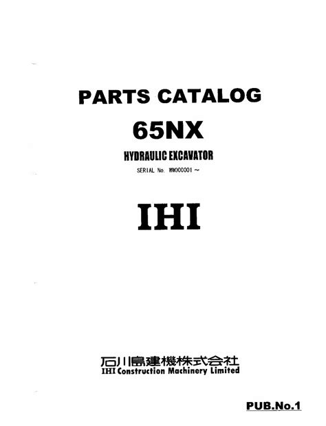 Ihi 65nx hydraulic excavator parts manual. - Copystar cs 1650 cs 2050 service manual parts list.