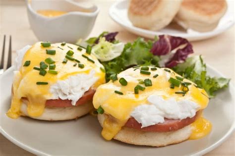 Ihop egg benedict. Two grilled English Muffins topped with 2 crispy chicken breast, 2 poached eggs & hollandaise sauce. Served with a choice of house salad or golden hash browns. 