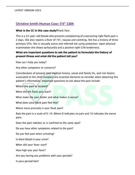 Ihuman cases answers. .  ...