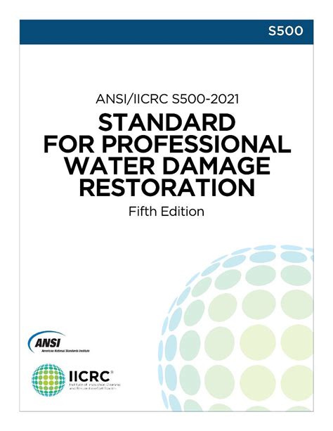 Words of Wisdom from ANSI/IICRC S500. Recently, I published an article entitled How to Successfully Navigate Water Loss Jobs (CMM May/June 2020). It gave a comprehensive look at using the ANSI/IICRC S500 Standard and Reference Guide for Professional Water Damage Restoration (S500) and concluded by urging the use of this important tool.. 