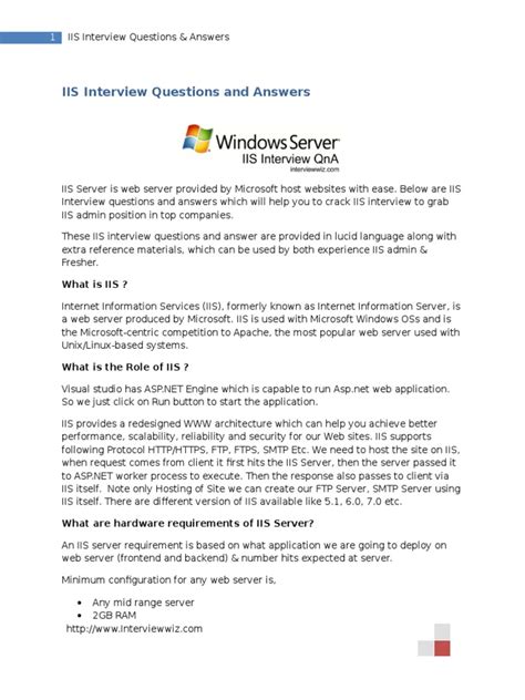 Iis Web Server Interview Questions And Answers uii.app