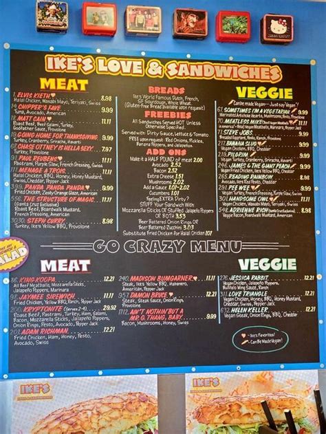 Order food online at Ike's Love and Sandwiches, Concord with Tripadvisor: See 16 unbiased reviews of Ike's Love and Sandwiches, ranked #66 on Tripadvisor among 201 restaurants in Concord.