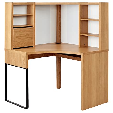 BEKANT Desk sit/stand, white stained oak veneer/white, 471/4x311/2 - IKEA