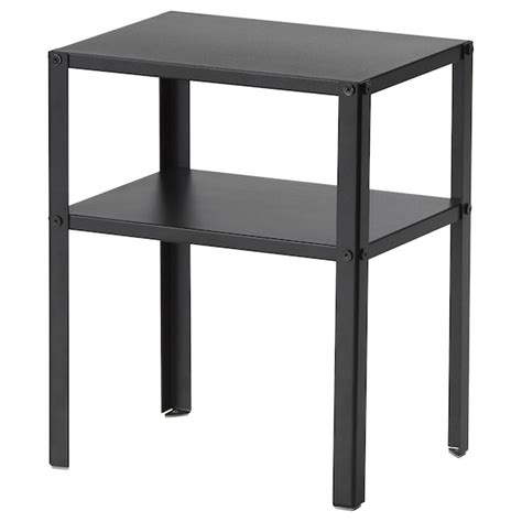KNARREVIK Nightstand, black, 37x28 cm (145/8x11") This simple black bedside table is a little gem to have at home. Place it next to your bed or sofa, use it in small spaces or easily move it around for a more flexible home! Practical storage space underneath the tabletop.. 