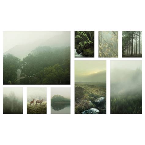 Ikea mist.  PJ&Auml;TTERYD picture, set of 9, Mist in the forest, 179x112 cm (70 &frac12...