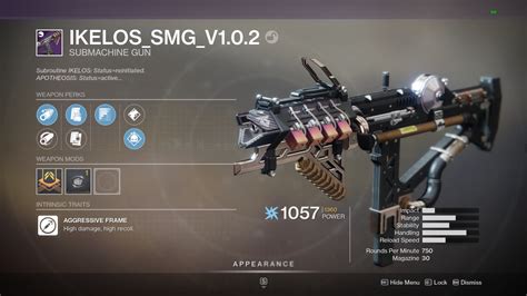 Learn all possible IKELOS_SMG_v1.0.3 rolls, view popular perks on IKELOS_SMG_v1.0.3 among the global Destiny 2 community, read IKELOS_SMG_v1.0.3 reviews, and find your own personal IKELOS_SMG_v1.0.3 god rolls. ... God Roll Hub In-depth stats on what perks, weapons, and more are most popular among the global Destiny 2 Community to help you find .... 