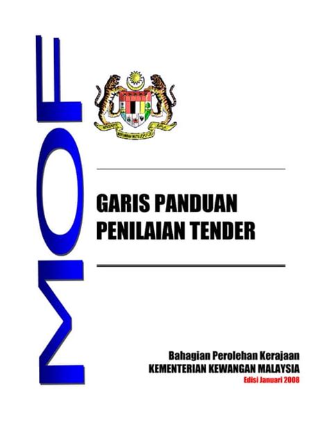 Iklan tender mara.  Sebarang urusan Tender perlu mematuhi Garis Panduan atau Prosedur Oper...