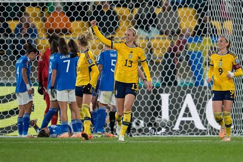 Ilestedt scores twice as Sweden beats Italy 5-0 to reach knockout rounds at Women’s World Cup.