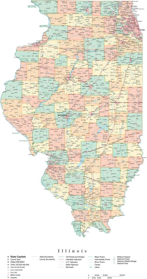 Illinois Digital Vector Maps - Download Editable …