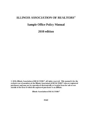 Illinois association of realtors sample office policy manual. - Honeywell utility pro thermostat installation manual.