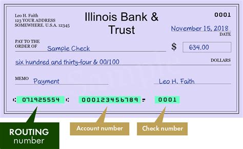 FIRST BANK & TRUST routing numbers list. FIRST BANK & TRUST routing numbers have a nine-digit numeric code printed on the bottom of checks which is used for electronic routing of funds (ACH transfer) from one bank account to another. ... ILLINOIS: 2: 091400606: 2220 6TH STREET: BROOKINGS: SOUTH DAKOTA: 3: 091408446: 2220 6TH STREET: BROOKINGS .... 