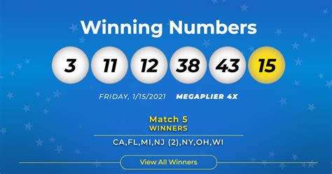 2 days ago · 28. 44. Prizes/Odds. Speak. Next Drawing: Sat, May 4, 2024, 9:20 pm Central Time (GMT-6:00) 2 days from now. Next Jackpot: $2 Million. Change from last: ($2.1 Million) Jackpot History. Lotto... . 