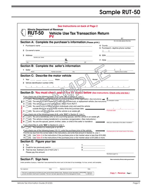 Illinois rut 50. You must file Form RUT-50-X if you have previously filed Form RUT-50, Private Party Vehicle Use Tax Transaction, and • you want to correct your return, either to pay more tax or to request a refund for overpaid tax; or • you are making corrections to nonfinancial information on your return. Do not file Form RUT-50-X for amounts of less than $1. 
